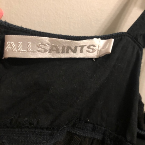 All Saints Black Ruffle Tank - Picture 3 of 3